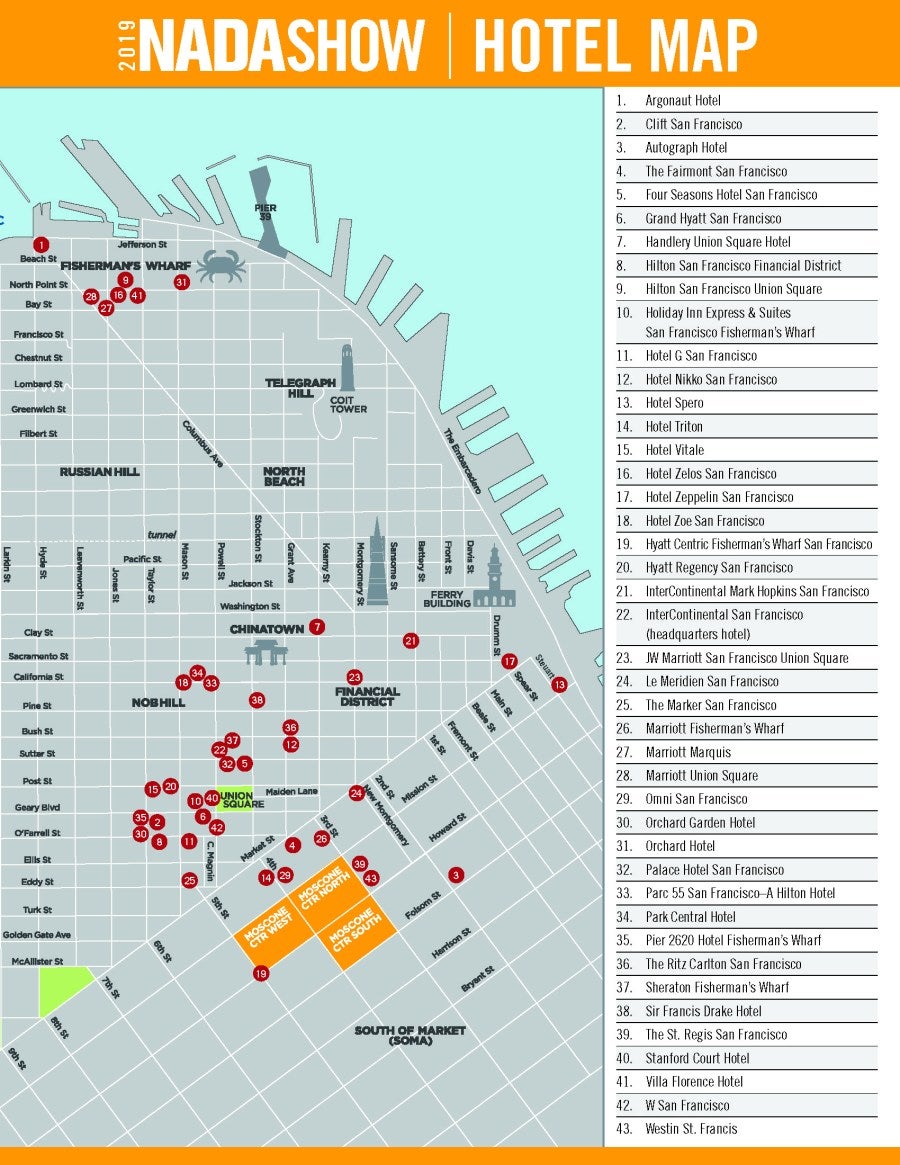 2019 NADA Show Hotel Map