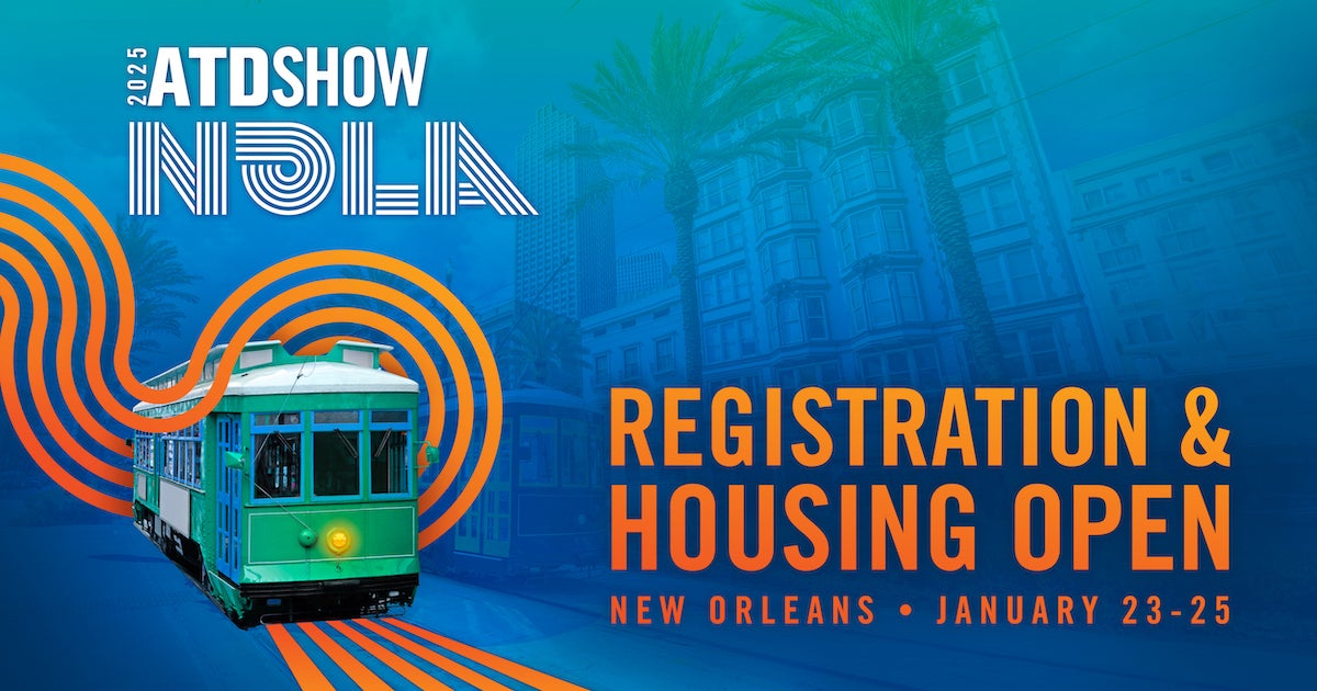 ATD Show 2025 registration & housing open with text