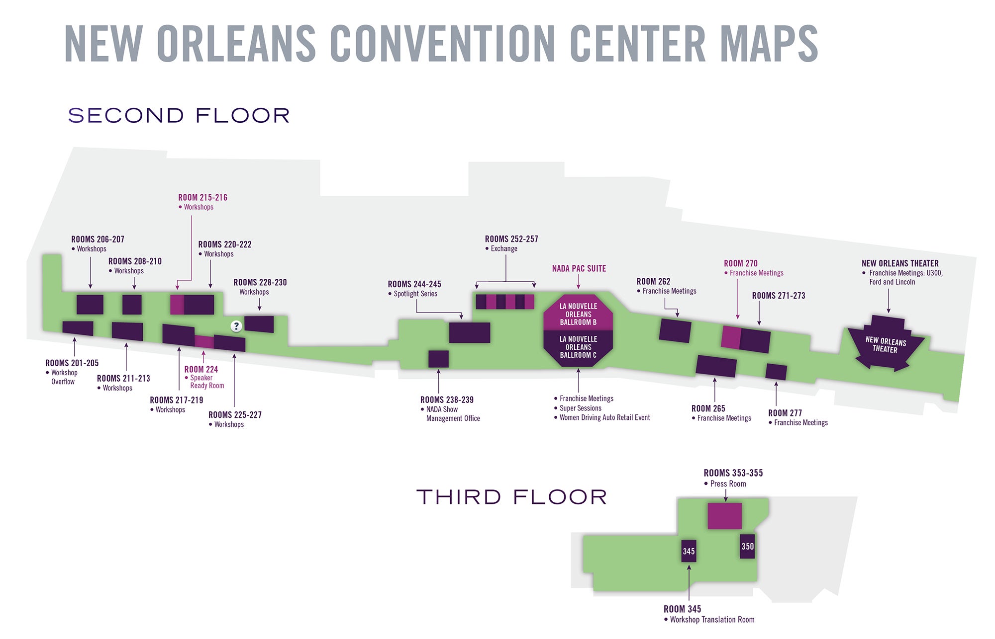 NADA Show 2025 New Orleans Convention Center Maps Second and Third Floors