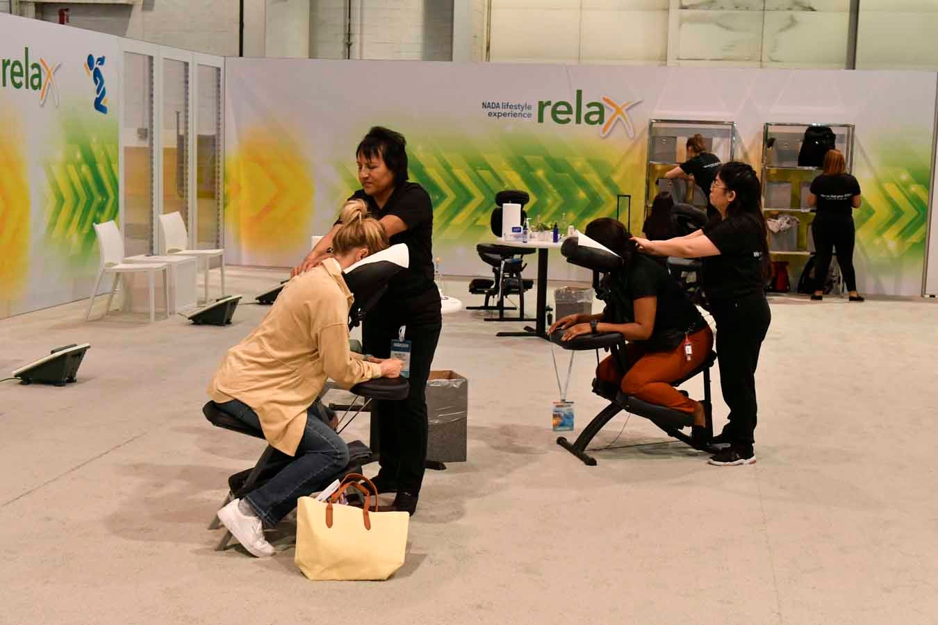 Massages given during the Lifestyle Experience at NADA Show