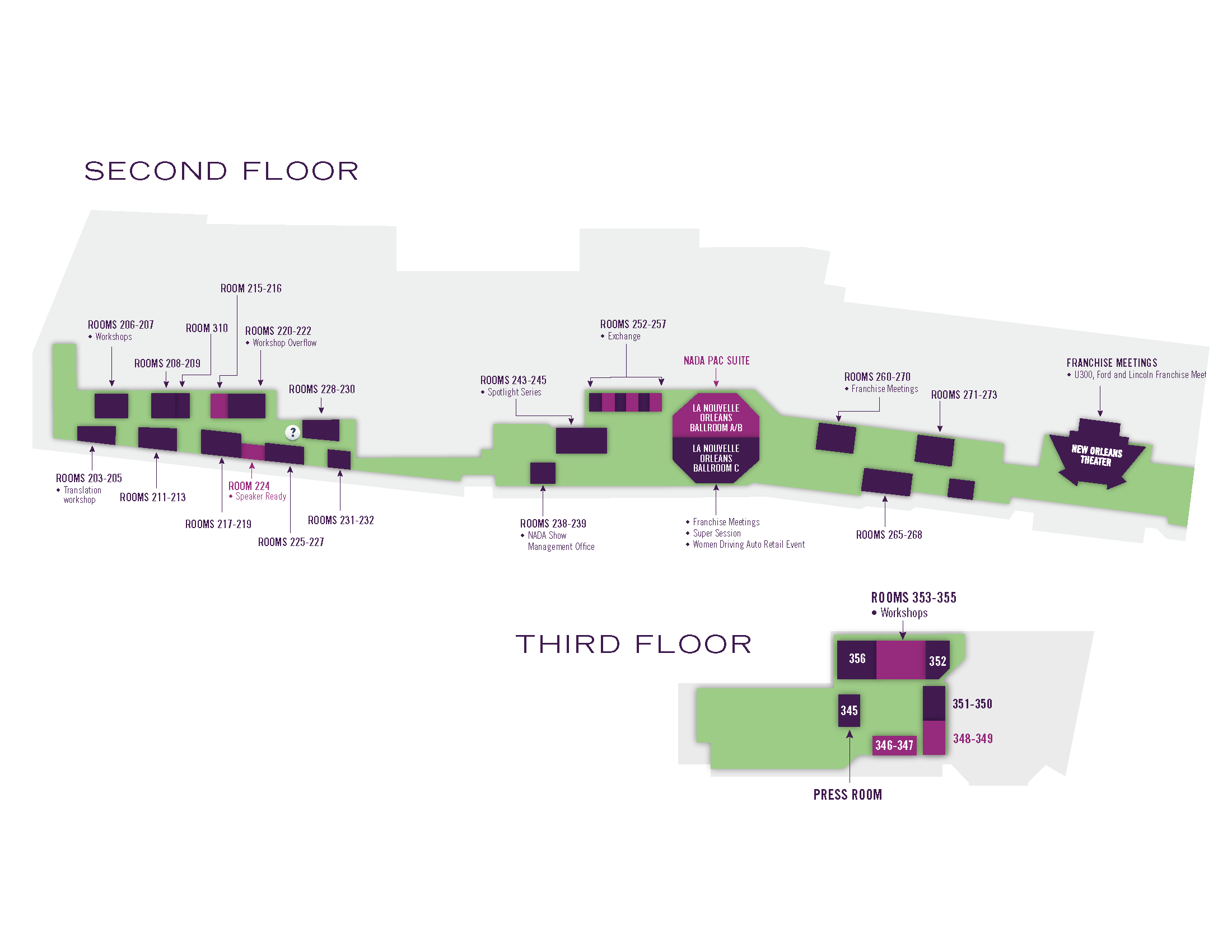 NADA Show 2025 New Orleans convention center map second floor