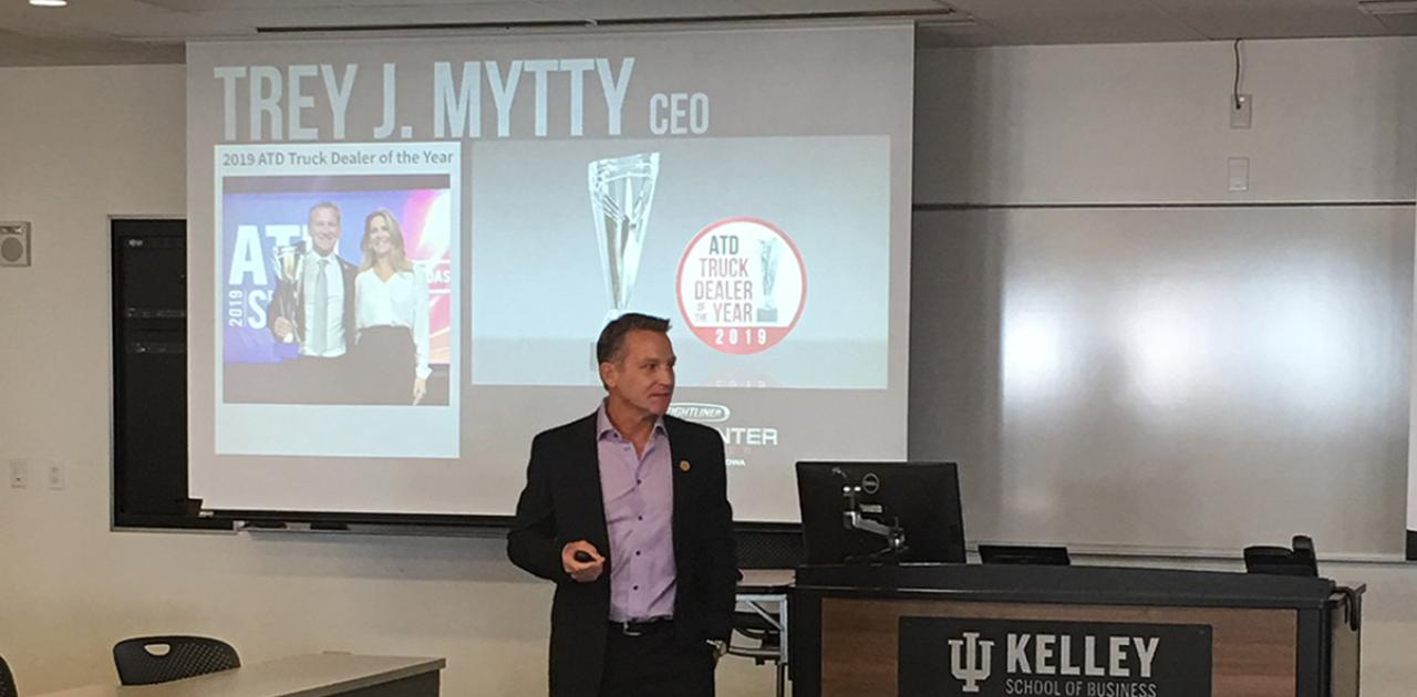 2019 Truck Dealer of the Year Trey Mytty Guest Lectures Indiana University Business Students